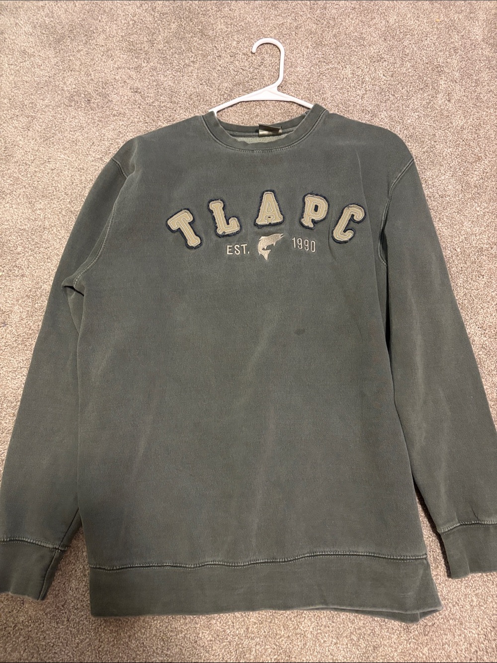 A.P.C. Olive Green Logo Crewneck Sweatshirt